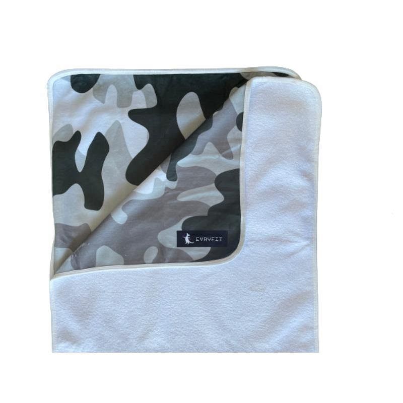 Grey Camo Hoodel - Hooded Gym Towel - evryfit - bench towel, gym towel, hooded towel, hoodel, magnet towel, towel, towel with pocket