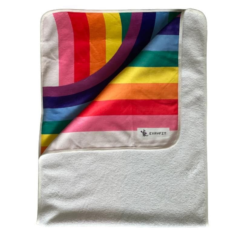 Magnetic Hooded Bench Gym Towel - Rainbow Hoodel - evryfit - bench towel, gym towel, hooded towel, hoodel, magnet towel, towel, towel with pocket